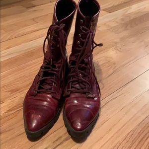 Italian leather wine colored vintage boots